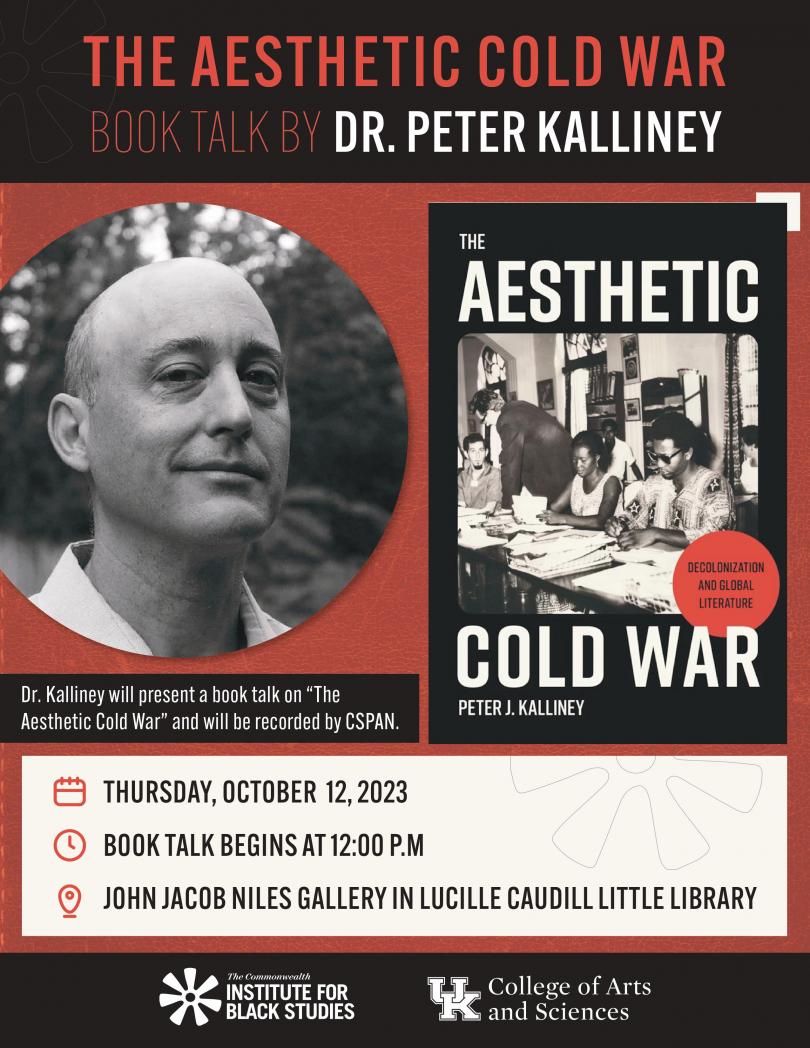 Flyer for Peter Kalliney Book Talk 10/12/223