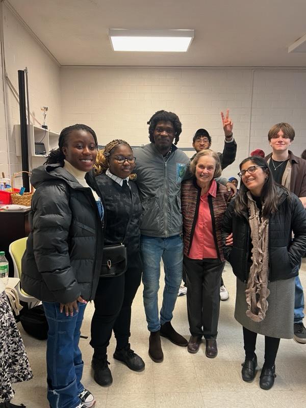 photo of students and professor